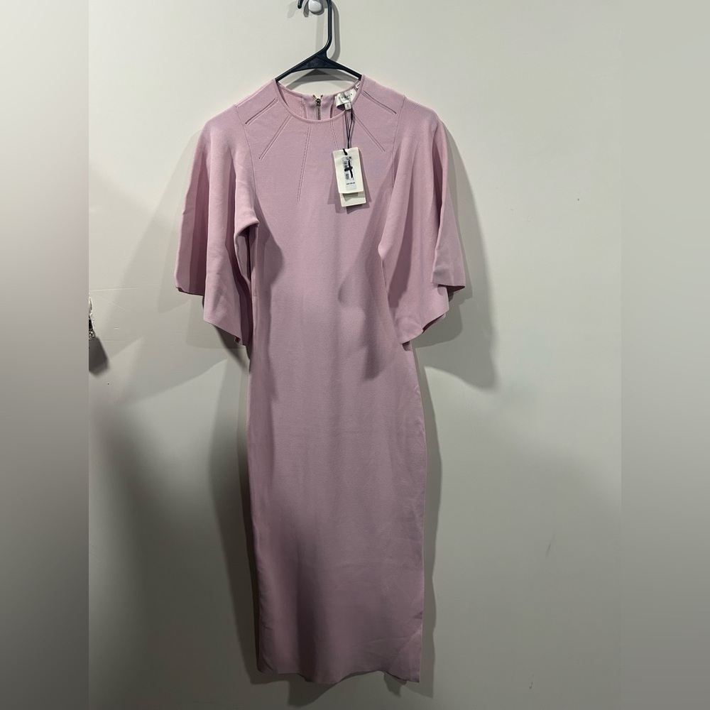 Ted Baker London Lounia Fluted Sleeve Body-Con Sweater Dress Light pink Size 2 - Picture 2 of 16